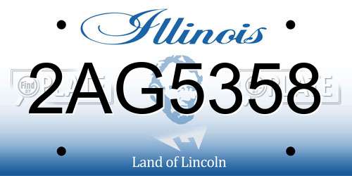 2AG5358 Illinois License Plate