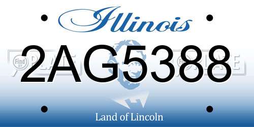 2AG5388 Illinois License Plate