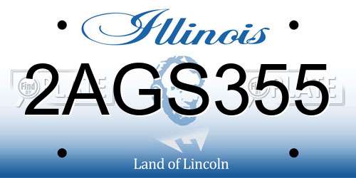 2AGS355 Illinois License Plate