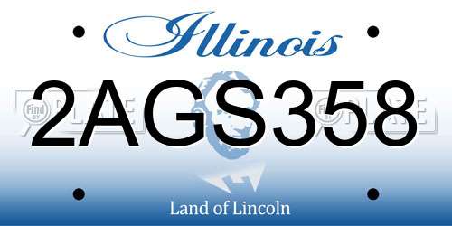 2AGS358 Illinois License Plate