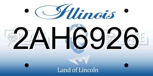 2AH6926 Illinois License Plate
