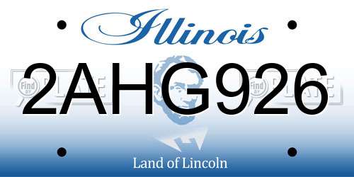 2AHG926 Illinois License Plate