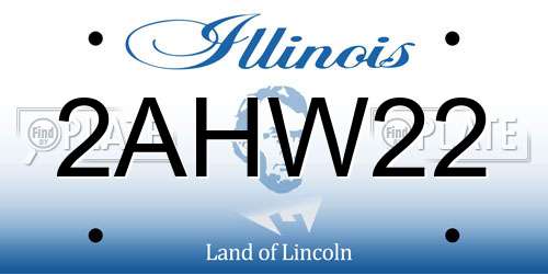 2AHW22 Illinois License Plate