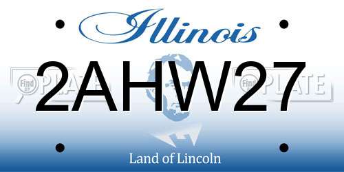 2AHW27 Illinois License Plate