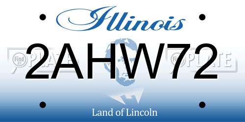 2AHW72 Illinois License Plate