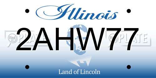 2AHW77 Illinois License Plate