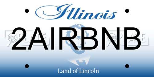 2AIRBNB Illinois License Plate