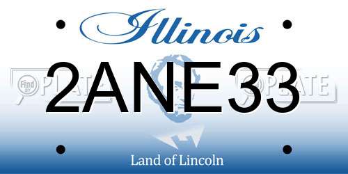 2ANE33 Illinois License Plate