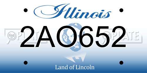 2AO652 Illinois License Plate