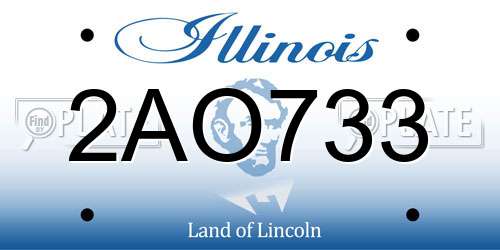 2AO733 Illinois License Plate