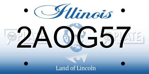 2AOG57 Illinois License Plate