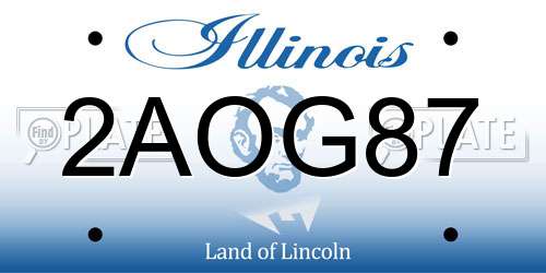 2AOG87 Illinois License Plate