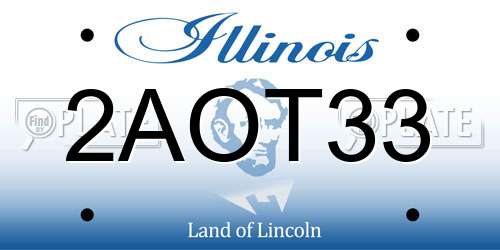2AOT33 Illinois License Plate
