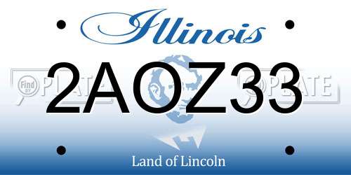 2AOZ33 Illinois License Plate