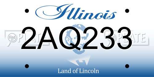 2AQ233 Illinois License Plate