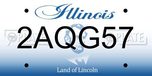 2AQG57 Illinois License Plate
