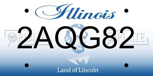 2AQG82 Illinois License Plate