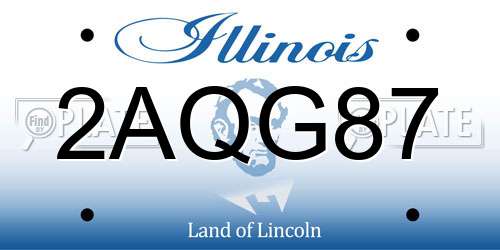 2AQG87 Illinois License Plate