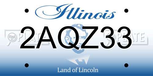 2AQZ33 Illinois License Plate