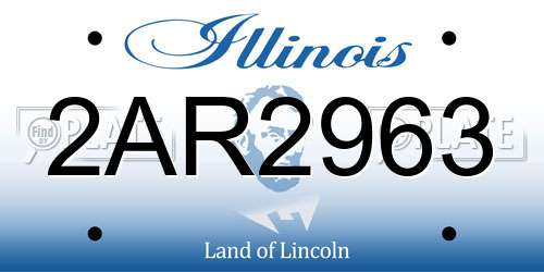2AR2963 Illinois License Plate
