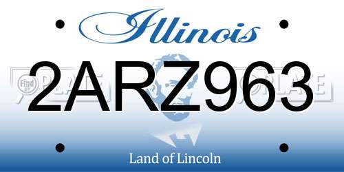 2ARZ963 Illinois License Plate