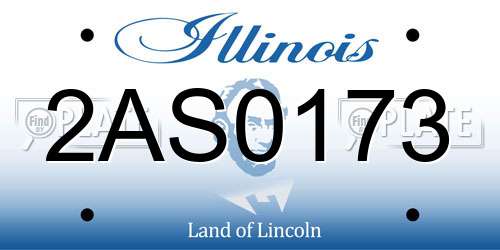 2AS0173 Illinois License Plate