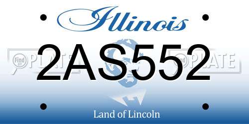 2AS552 Illinois License Plate