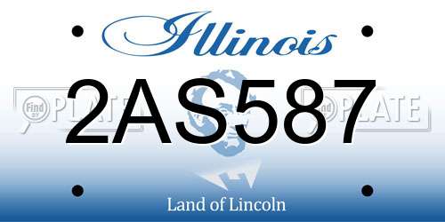 2AS587 Illinois License Plate