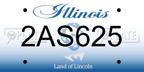 2AS625 Illinois License Plate