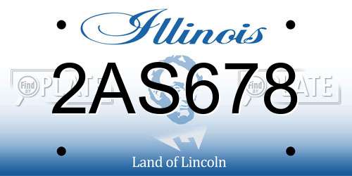 2AS678 Illinois License Plate