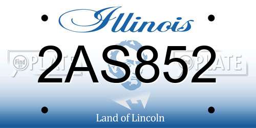 2AS852 Illinois License Plate