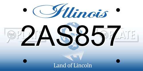 2AS857 Illinois License Plate