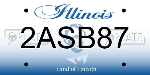 2ASB87 Illinois License Plate