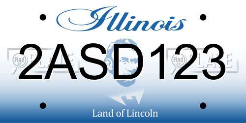 2ASD123 Illinois License Plate