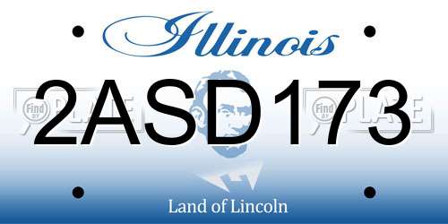 2ASD173 Illinois License Plate