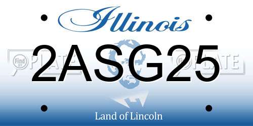 2ASG25 Illinois License Plate