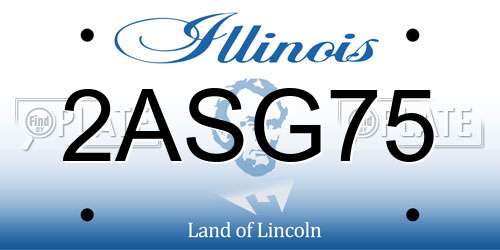 2ASG75 Illinois License Plate