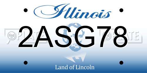 2ASG78 Illinois License Plate
