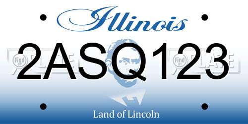 2ASQ123 Illinois License Plate