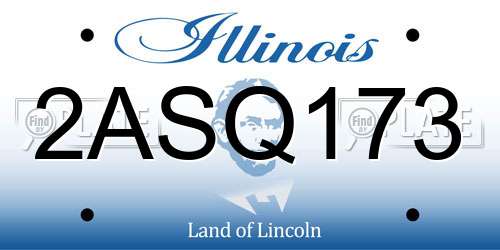 2ASQ173 Illinois License Plate