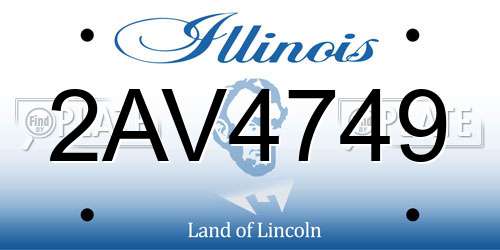 2AV4749 Illinois License Plate