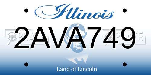 2AVA749 Illinois License Plate