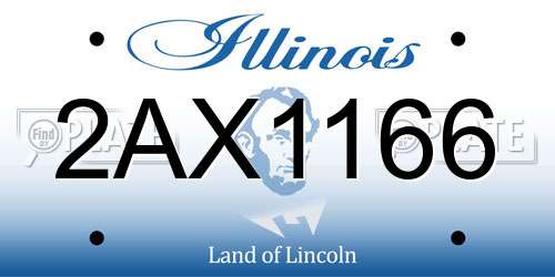 2AX1166 Illinois License Plate