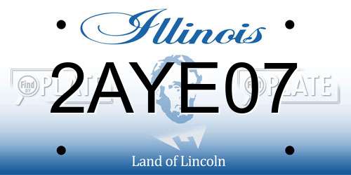 2AYE07 Illinois License Plate