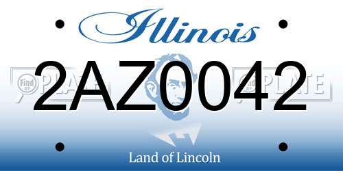 2AZ0042 Illinois License Plate