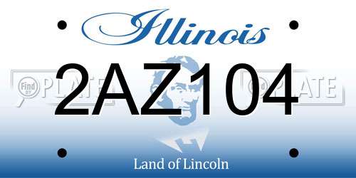 2AZ104 Illinois License Plate