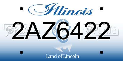 2AZ6422 Illinois License Plate