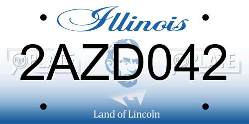 2AZD042 Illinois License Plate