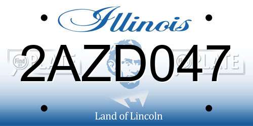 2AZD047 Illinois License Plate