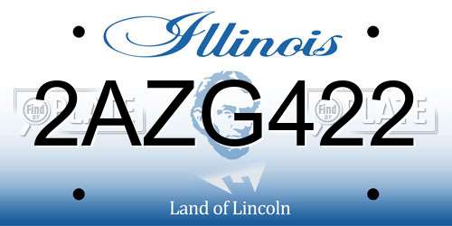 2AZG422 Illinois License Plate